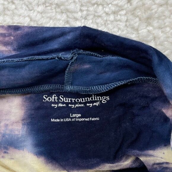 Soft Surroundings Blue Tie Dye Cowl Neck Tunic Pullover Top - Picture 3 of 7